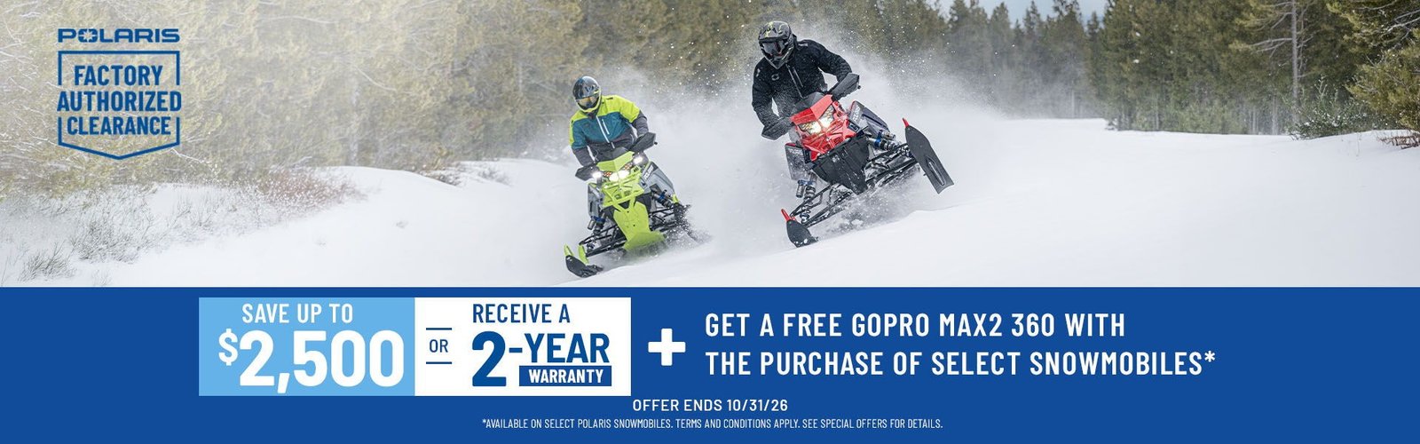 Polaris Snowmobiles Factory Authorized Clearance Sales Event